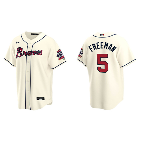 Men's Freddie Freeman Atlanta Braves Cream Alternate 150th Anniversary Replica Jersey