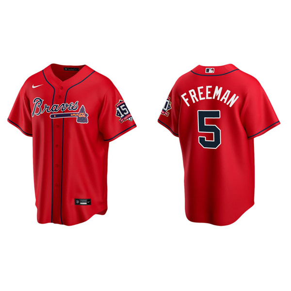 Men's Freddie Freeman Atlanta Braves Red Alternate 150th Anniversary Replica Jersey