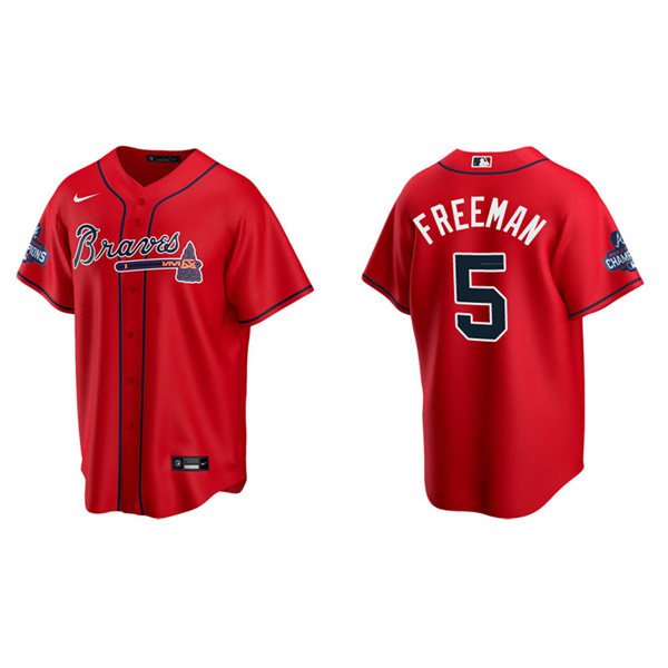 Men's Freddie Freeman Atlanta Braves Red Alternate 2021 World Series Champions Replica Jersey