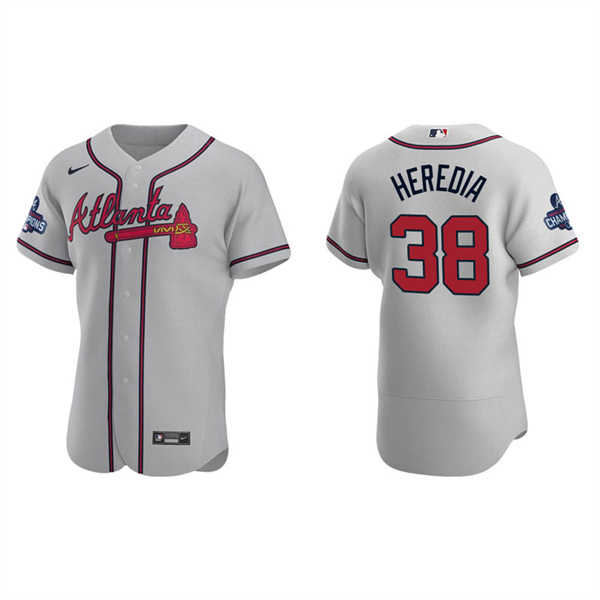 Men's Guillermo Heredia Atlanta Braves Gray Road 2021 World Series Champions Authentic Jersey