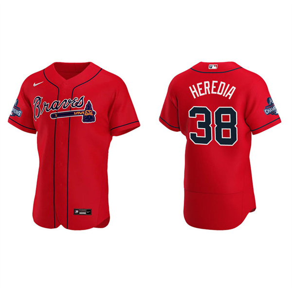 Men's Guillermo Heredia Atlanta Braves Red Alternate 2021 World Series Champions Authentic Jersey