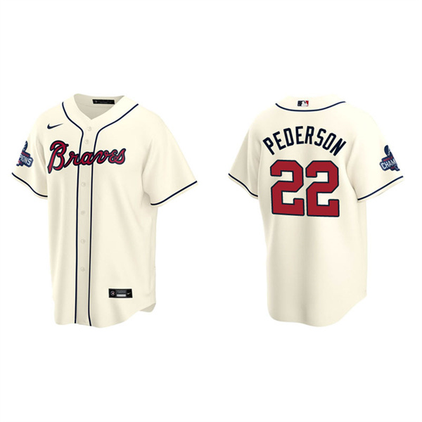 Men's Joc Pederson Atlanta Braves Cream Alternate 2021 World Series Champions Replica Jersey