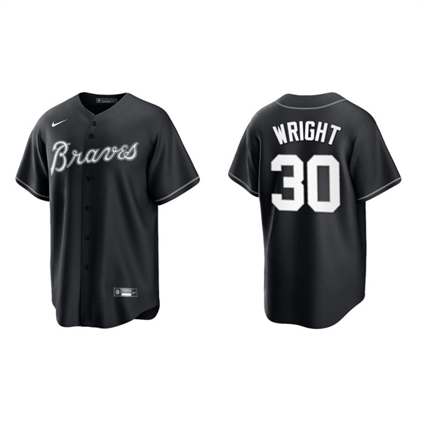 Men's Kyle Wright Atlanta Braves Nike Black White Official Replica Jersey