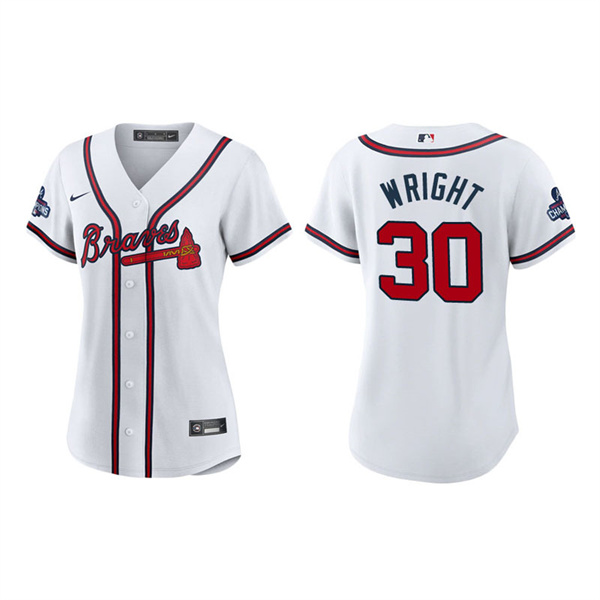 Women's Kyle Wright Atlanta Braves White 2021 World Series Champions Replica Jersey