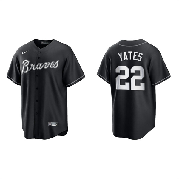 Men's Atlanta Braves Kirby Yates Black White Replica Official Jersey