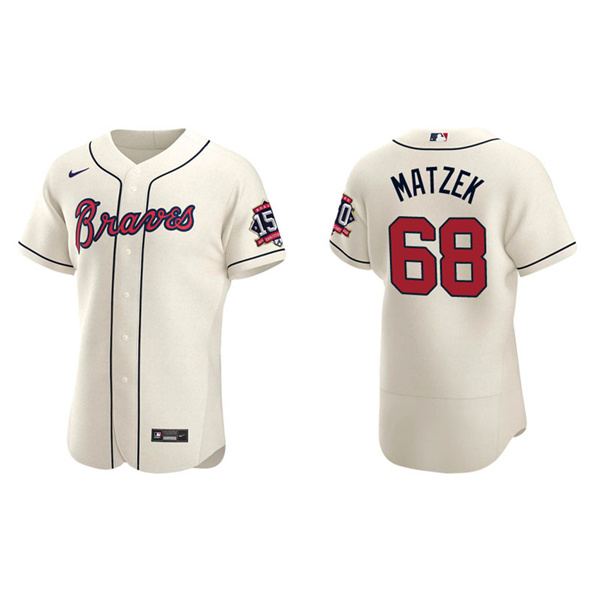 Men's Tyler Matzek Atlanta Braves Cream Alternate 2021 World Series 150th Anniversary Jersey