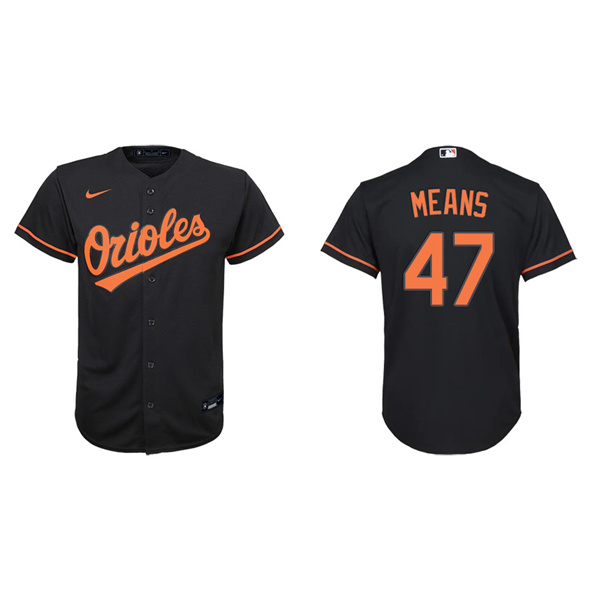 Youth Baltimore Orioles John Means Black Alternate Jersey