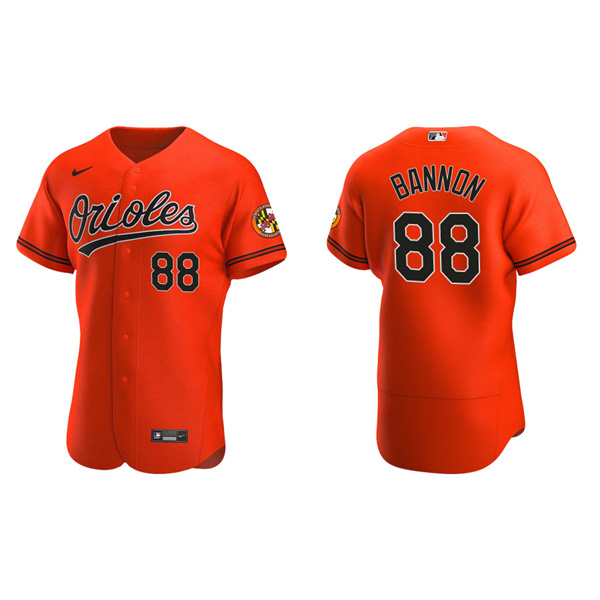 Men's Baltimore Orioles Rylan Bannon Orange Authentic Alternate Jersey