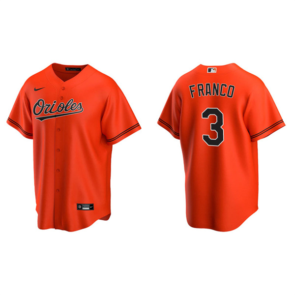 Men's Baltimore Orioles Maikel Franco Orange Replica Alternate Jersey