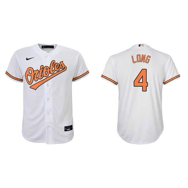 Youth Baltimore Orioles Shed Long Jr. White Replica Home Jersey