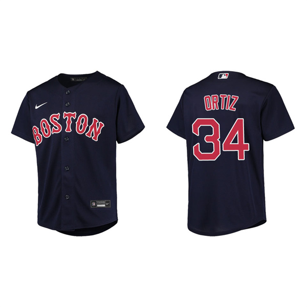 Youth David Ortiz Boston Red Sox Navy Replica Jersey