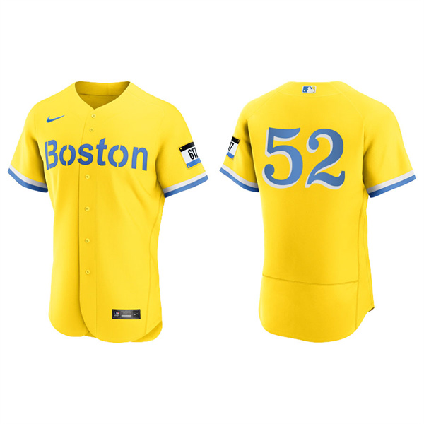 Men's Michael Wacha Boston Red Sox Gold Light Blue 2021 City Connect Authentic Jersey