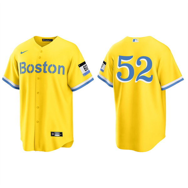 Men's Michael Wacha Boston Red Sox Gold Light Blue 2021 City Connect Replica Jersey