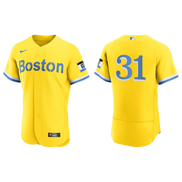 Men's Boston Red Sox Jake Diekman Gold Light Blue 2021 City Connect Authentic Jersey