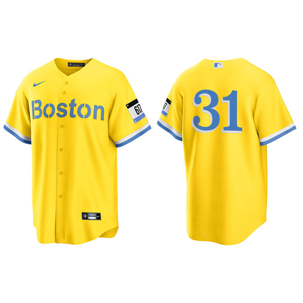 Men's Boston Red Sox Jake Diekman Gold Light Blue 2021 City Connect Replica Jersey