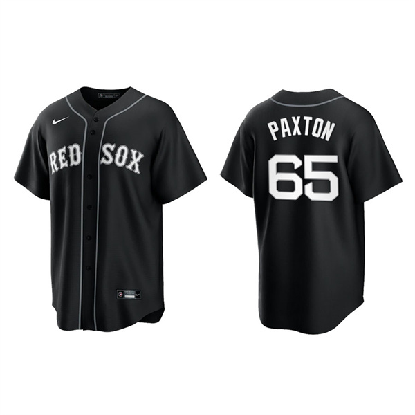 Men's Boston Red Sox James Paxton Black White Replica Official Jersey