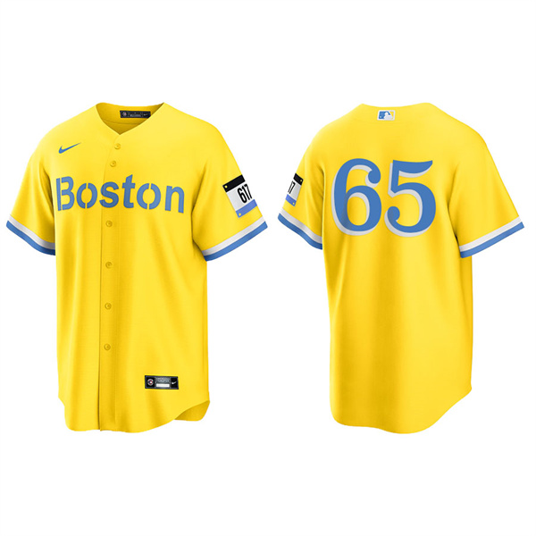 Men's Boston Red Sox James Paxton Gold Light Blue 2021 City Connect Replica Jersey