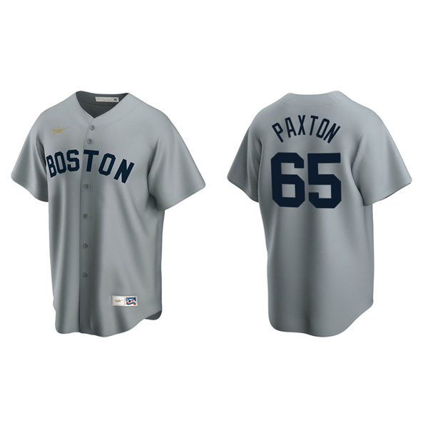 Men's Boston Red Sox James Paxton Gray Cooperstown Collection Road Jersey