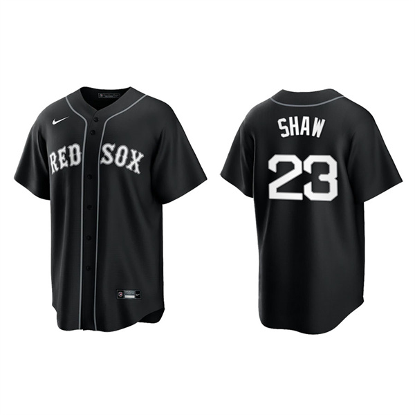 Men's Boston Red Sox Travis Shaw Black White Replica Official Jersey