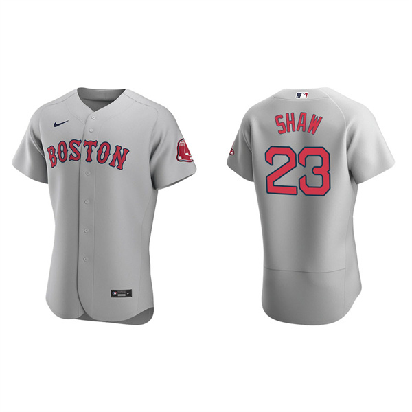 Men's Boston Red Sox Travis Shaw Gray Authentic Road Jersey