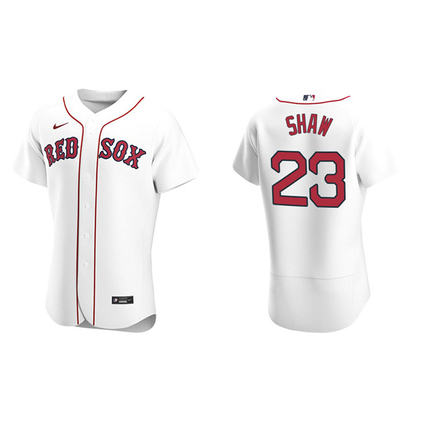 Men's Boston Red Sox Travis Shaw White Authentic Home Jersey