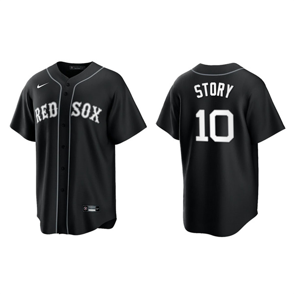 Men's Boston Red Sox Trevor Story Black White Replica Official Jersey