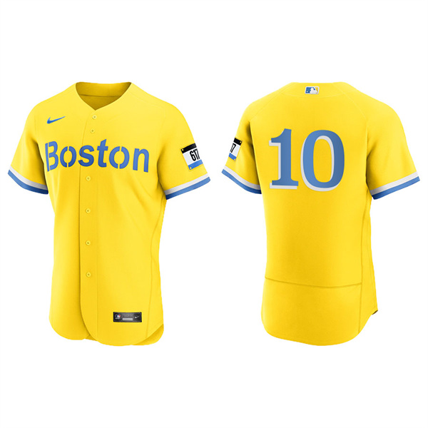 Men's Boston Red Sox Trevor Story Gold Light Blue 2021 City Connect Authentic Jersey