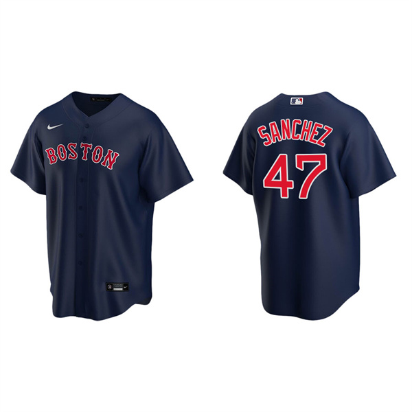 Men's Boston Red Sox Yolmer Sanchez Navy Replica Alternate Jersey