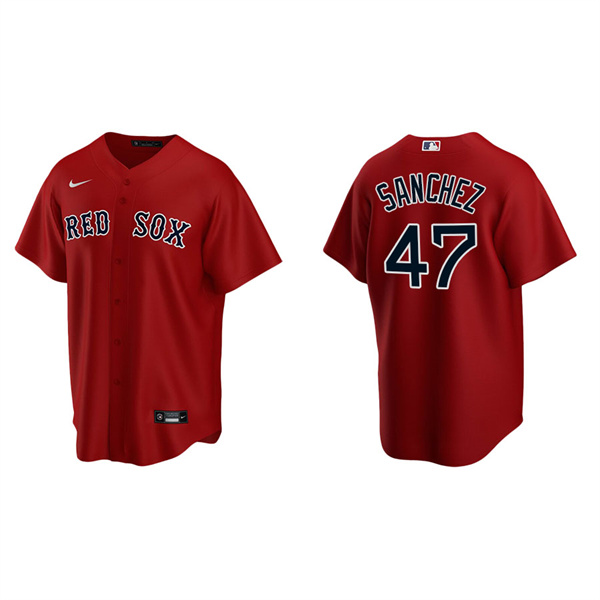 Men's Boston Red Sox Yolmer Sanchez Red Replica Alternate Jersey