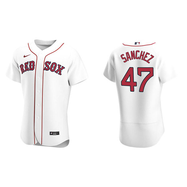 Men's Boston Red Sox Yolmer Sanchez White Authentic Home Jersey