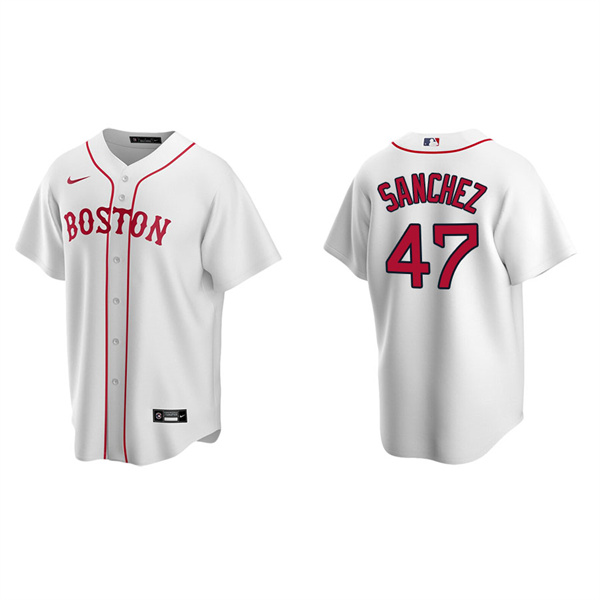 Men's Boston Red Sox Yolmer Sanchez White Replica Alternate Jersey