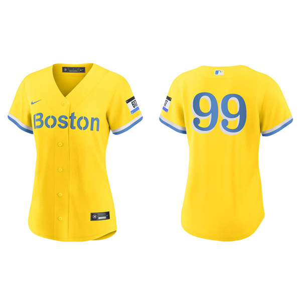 Women's Boston Red Sox Alex Verdugo Gold Light Blue 2021 City Connect Replica Jersey