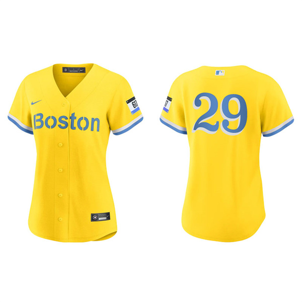 Women's Boston Red Sox Bobby Dalbec Gold Light Blue 2021 City Connect Replica Jersey