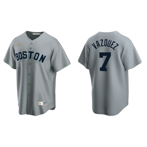 Men's Boston Red Sox Christian Vazquez Gray Cooperstown Collection Road Jersey