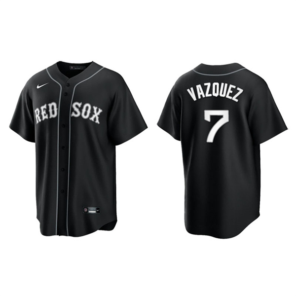 Men's Boston Red Sox Christian Vazquez Black White Replica Official Jersey