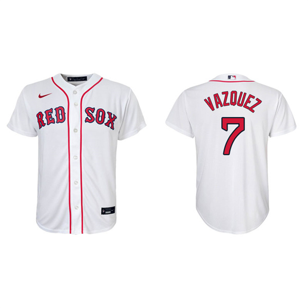 Youth Boston Red Sox Christian Vazquez White Replica Home Jersey