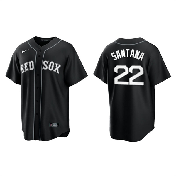 Men's Boston Red Sox Danny Santana Black White Replica Official Jersey