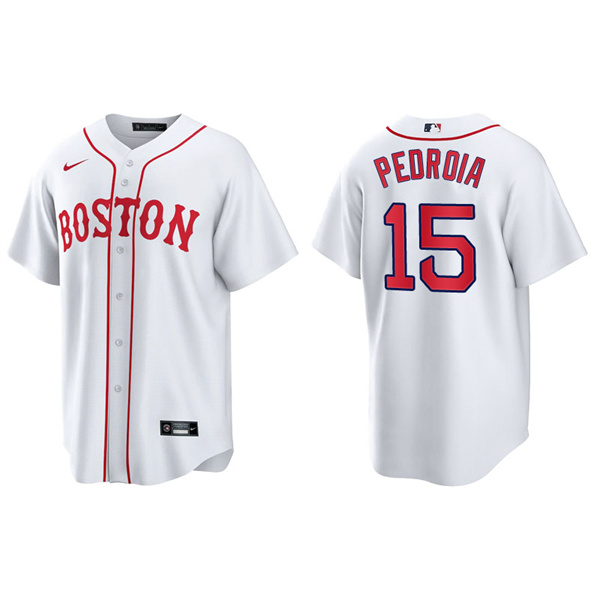 Men's Boston Red Sox Dustin Pedroia Red Sox 2021 Patriots' Day Replica Jersey