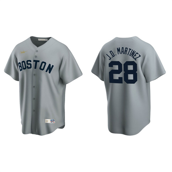 Men's Boston Red Sox J.D. Martinez Gray Cooperstown Collection Road Jersey