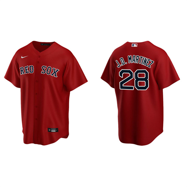 Men's Boston Red Sox J.D. Martinez Red Replica Alternate Jersey