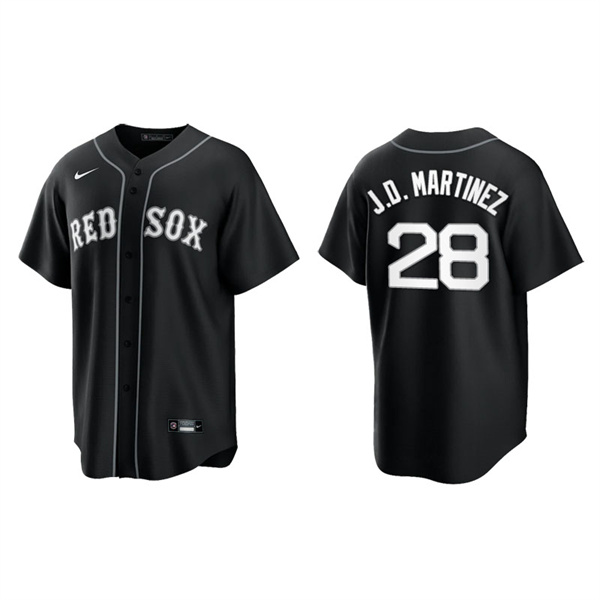 Men's Boston Red Sox J.D. Martinez Black White Replica Official Jersey