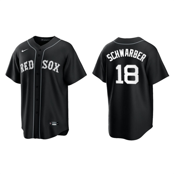 Men's Boston Red Sox Kyle Schwarber Black White Replica Official Jersey