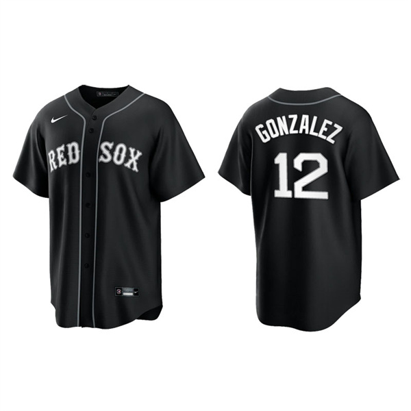 Men's Boston Red Sox Marwin Gonzalez Black White Replica Official Jersey