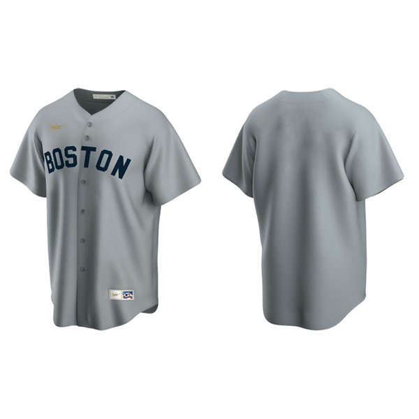 Men's Boston Red Sox Gray Cooperstown Collection Road Jersey