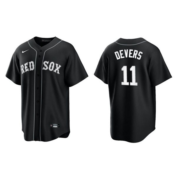 Men's Boston Red Sox Rafael Devers Black White Replica Official Jersey