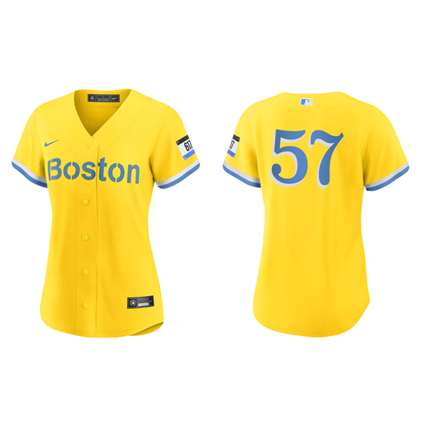 Women's Boston Red Sox Hansel Robles Gold Light Blue 2021 City Connect Replica Jersey