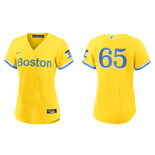 Women's Boston Red Sox James Paxton Gold Light Blue 2021 City Connect Replica Jersey