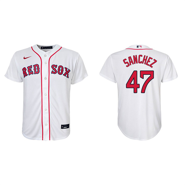 Youth Boston Red Sox Yolmer Sanchez White Replica Home Jersey