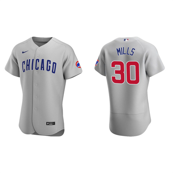 Men's Chicago Cubs Alec Mills Gray Authentic Road Jersey