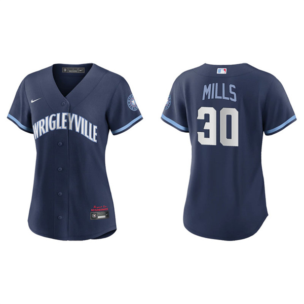 Women's Chicago Cubs Alec Mills Navy 2021 City Connect Replica Jersey